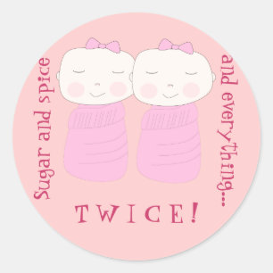 Verdubbel de Joy! Twee meisjes! Ronde Sticker
