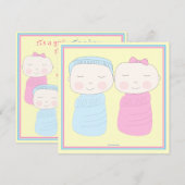Verdubbel de Joy!  Twin Boy Girl Shower Kaart (Voorkant / Achterkant)