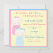 Verdubbel de Joy!  Twin Boy Girl Shower Kaart (Achterkant)