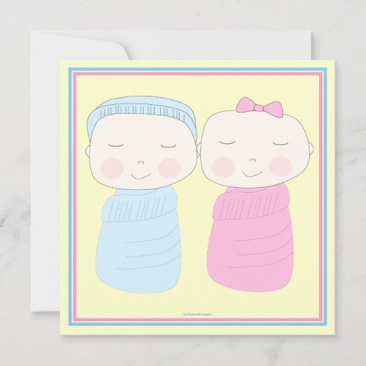 Verdubbel de Joy!  Twin Boy Girl Shower Kaart (Voorkant)