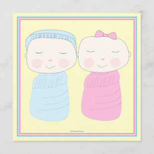 Verdubbel de Joy!  Twin Boy Girl Shower Kaart