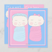 Verdubbel de Joy!  Twin Boy Girl Shower Kaart (Voorkant / Achterkant)