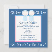 Verdubbel de Joy!  Twin Boy Shower-uitnodiging Kaart (Achterkant)