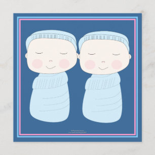 Verdubbel de Joy! Twin Boy Shower-uitnodiging Kaart
