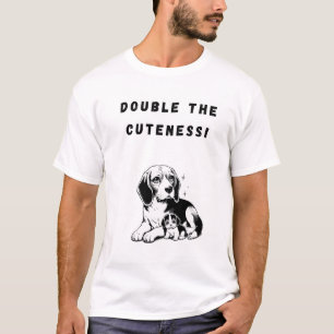Verdubbel de schattigheid! grappige hond t-shirt