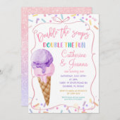 Verdubbel de schepjes Dubbel Leuk Verjaardag IJs Kaart (Voorkant / Achterkant)