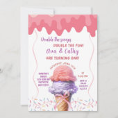 Verdubbel de verjaardag van de Scoop Ice Cream Twi Kaart (Voorkant)