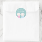 Verdubbel de vreugde! Tweeling-Baby shower Ronde Sticker (Tas)