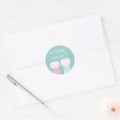 Verdubbel de vreugde! Tweeling-Baby shower Ronde Sticker (Envelop)