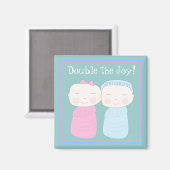 Verdubbel de vreugde! Twin Baby Magnet (Voorkant / Achterkant)