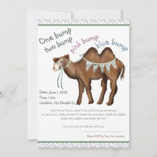 Verdubbel de vreugde, verdubbel de liefde Uitnodig Kaart (Voorkant)