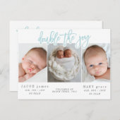 Verdubbel het briefkaart van de vreugdetweelinggeb (Voorkant / Achterkant)