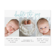 Verdubbel het briefkaart van de vreugdetweelinggeb