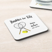 Verdubbeling van het leven Tennis Wedding Bier Onderzetter (Linkerzijde)