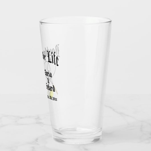 Verdubbeling van het leven Tennis Wedding Glas (Links)