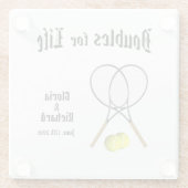 Verdubbeling van het leven Tennis Wedding Glazen Onderzetter (Achterkant)