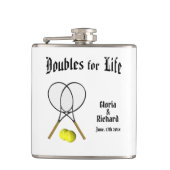 Verdubbeling van het leven Tennis Wedding Heupfles (Voorkant)