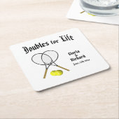 Verdubbeling van het leven Tennis Wedding Kartonnen Onderzetters (Schuin)