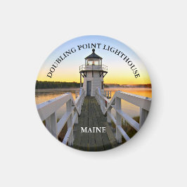 Verdubbelpunt vuurtoren, Maine Round Magnet