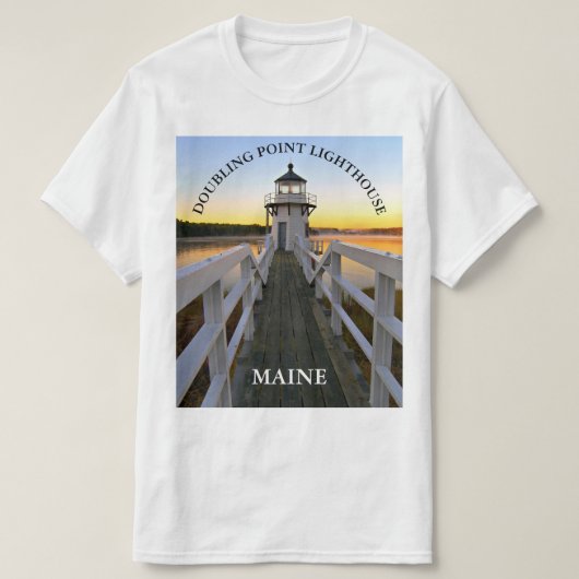 Verdubbelpunt vuurtoren, Maine T-Shirt (Design voorkant)
