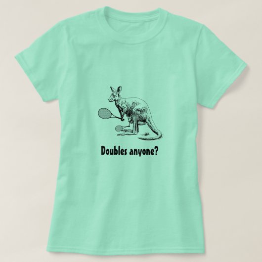 Verdubbelt iemand? Kangaroo Tennis T-shirt (Design voorkant)