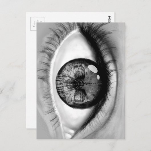 Verdubbelzicht van het oog briefkaart (Voorkant / Achterkant)