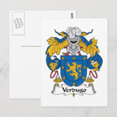 Verdugo Family Crest Briefkaart (Voorkant / Achterkant)