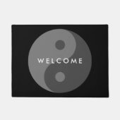 Verduisterde Yin Yang symbool aangepaste welkomstd Deurmat (Voorkant)