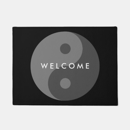 Verduisterde Yin Yang symbool aangepaste welkomstd Deurmat (Voorkant)