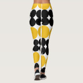 Verduisterende cirkels, geel en zwart patroon ontw leggings (Achterkant)