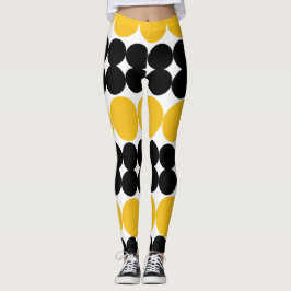Verduisterende cirkels, geel en zwart patroon ontw leggings