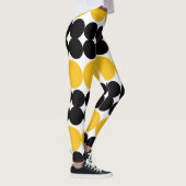 Verduisterende cirkels, geel en zwart patroon ontw leggings (Rechts)