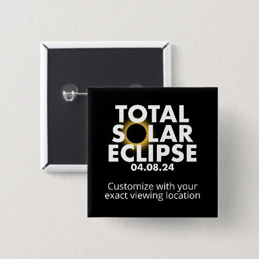  Verduistering 2024 Vierkante Button 5,1 Cm (Voorkant /achterkant)