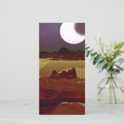 Verduistering boven de verafgelegen gebieden. Alie Feestdagenkaart (Staand voorkant)