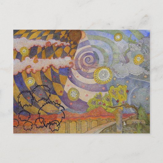 Verduistering met kwikRetrografie Briefkaart (Voorkant)
