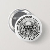 Verduistering schedel ronde button 5,7 cm (Voorkant /achterkant)