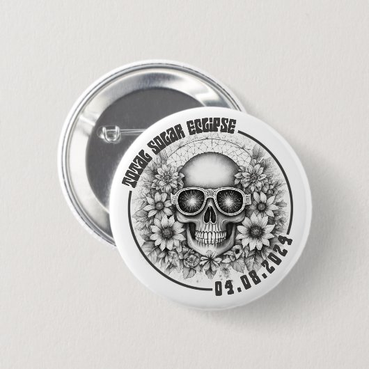 Verduistering schedel ronde button 5,7 cm (Voorkant /achterkant)