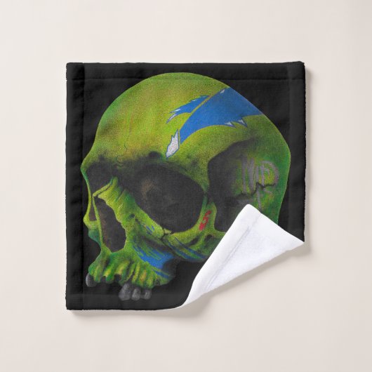 Verduistering van schedel bad handdoek (Wasdoekje)