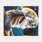 Verdun Calico kat en woestijn maan Fleece Deken (Voorkant (Horizontaal))