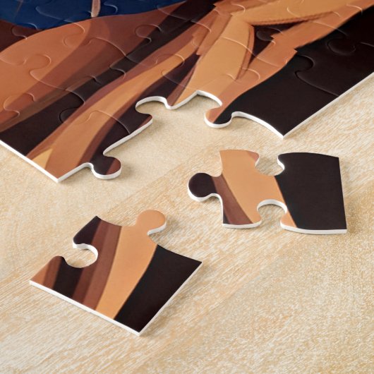 Verdun Calico kat en woestijn maan Legpuzzel (Zijkant)