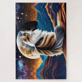 Verdun Calico kat en woestijn maan Legpuzzel (Verticaal)