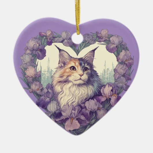 Verdun Calico maine Coon Cat Keramisch Ornament (Voorkant)