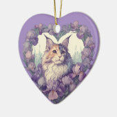 Verdun Calico maine Coon Cat Keramisch Ornament (Links)