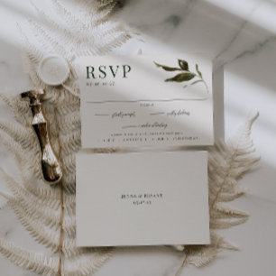 VERDURE Garden gebladerte Maaltijdkeuze Trouwen RSVP Kaartje
