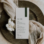VERDURE Modern Wedding Place Card Menu<br><div class="desc">VERDURE grenen groen minimalist,  bruiloft gast plaats kaart en menu. Kenmerken,  dennengroene typografie op zacht beige achtergronden. Lettertypen en achtergrondkleur kunnen worden aangepast. Let op: gastennamen moeten individueel worden ingevoerd en aan uw winkelwagentje worden toegevoegd.</div>