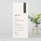 VERDURE Modern Wedding Place Card Menu Kaart (Staand voorkant)