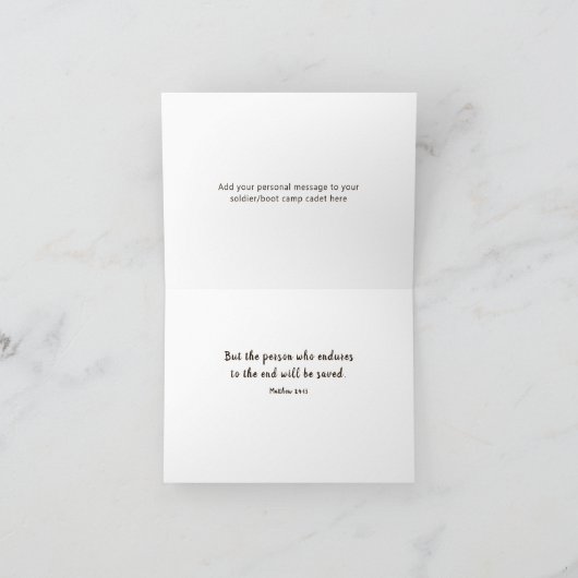 Verduren Christelijke Leger Soldaat Boot Camp Cade Kaart (Binnen)