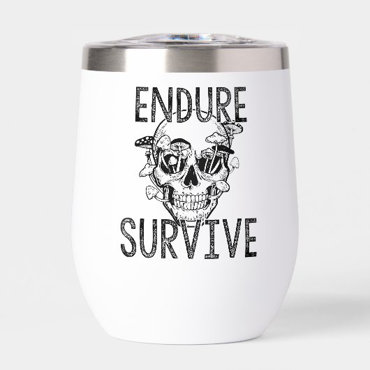 Verduren en overleven schedel met paddenstoelen | (Voorkant)