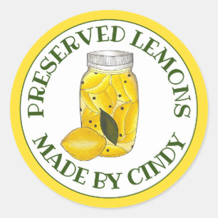 Verduurzaamde citroenen Citrus Fruit Home Inblikke Ronde Sticker