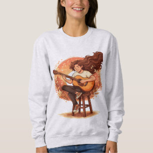 Verdwaald In De Muziek Knus Gitaarspelende Persoon Trui